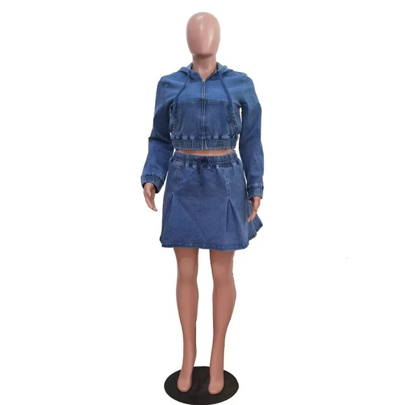 Two-Piece Skirt Set – Zip-Up Jacket & Flared Mini Skirt - Picture 5 of 5